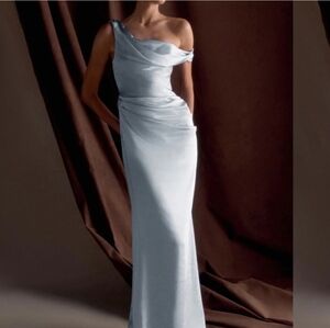 Meshki Light Blue One-Shoulder Maxi Dress
